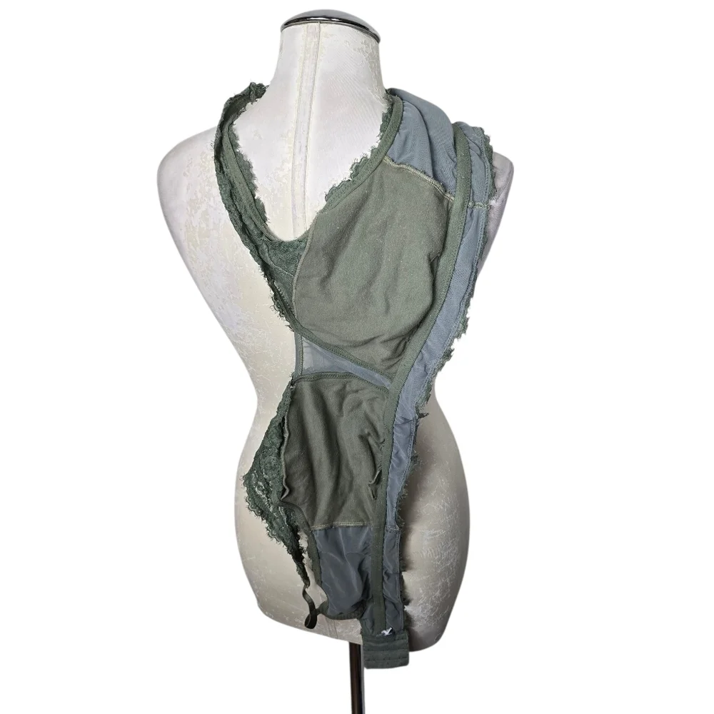Aerie Green Floral Lined Bralette XL